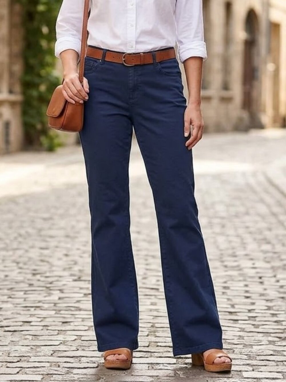 Orvis Straight Leg Navy Dark Boot Cut Bootcut Mid Rise Khaki 5 Pocket Jean Pants
